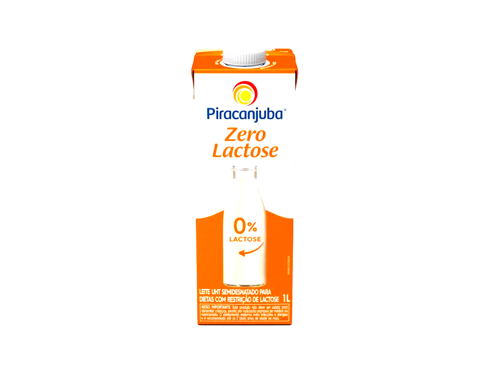 LEITE SEMIDESNATADO ZERO LACTOSE PIRACANJUBA 1 L (FDO 6 UN)